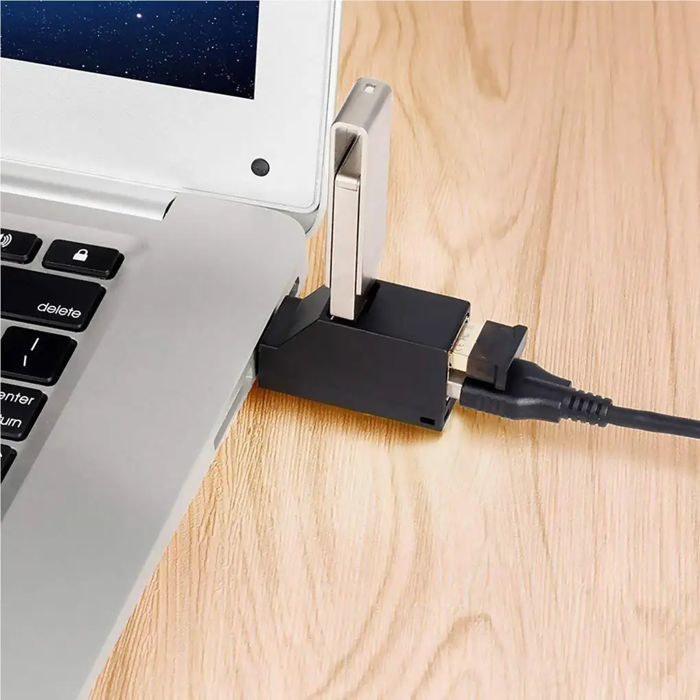 Ultra Kompakt USB 2.0 3-Port USB Hub Splitter Yüksek Hızlı Dizüstü PC için USB bellek Sürücüler Klavye Fare