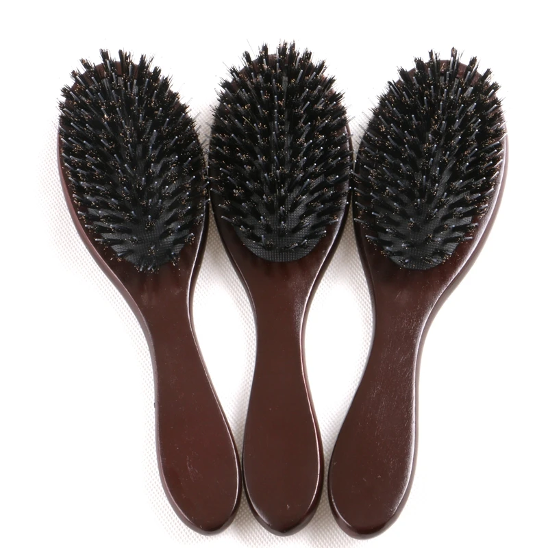 XUCHANG HARMONY 10 adet Ahşap Saplı Koyu Kahverengi VEYA Vernik Domuzu Kıl Saç Fırçası Plastik Pimleri saç ekleme