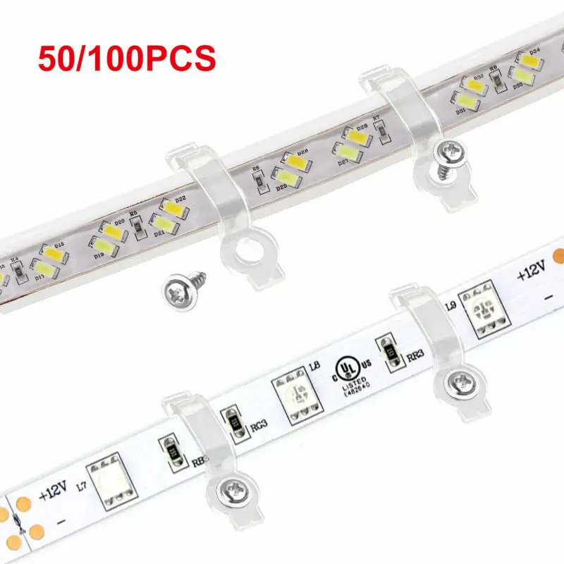 50/100 adet Montaj Braketleri Klip Sabitleme Klipleri İçin Uyar 5050 LED şerit aydınlatma çubuğu Tüp bant ışık Şerit Kelepçe Sabitleme Klipleri
