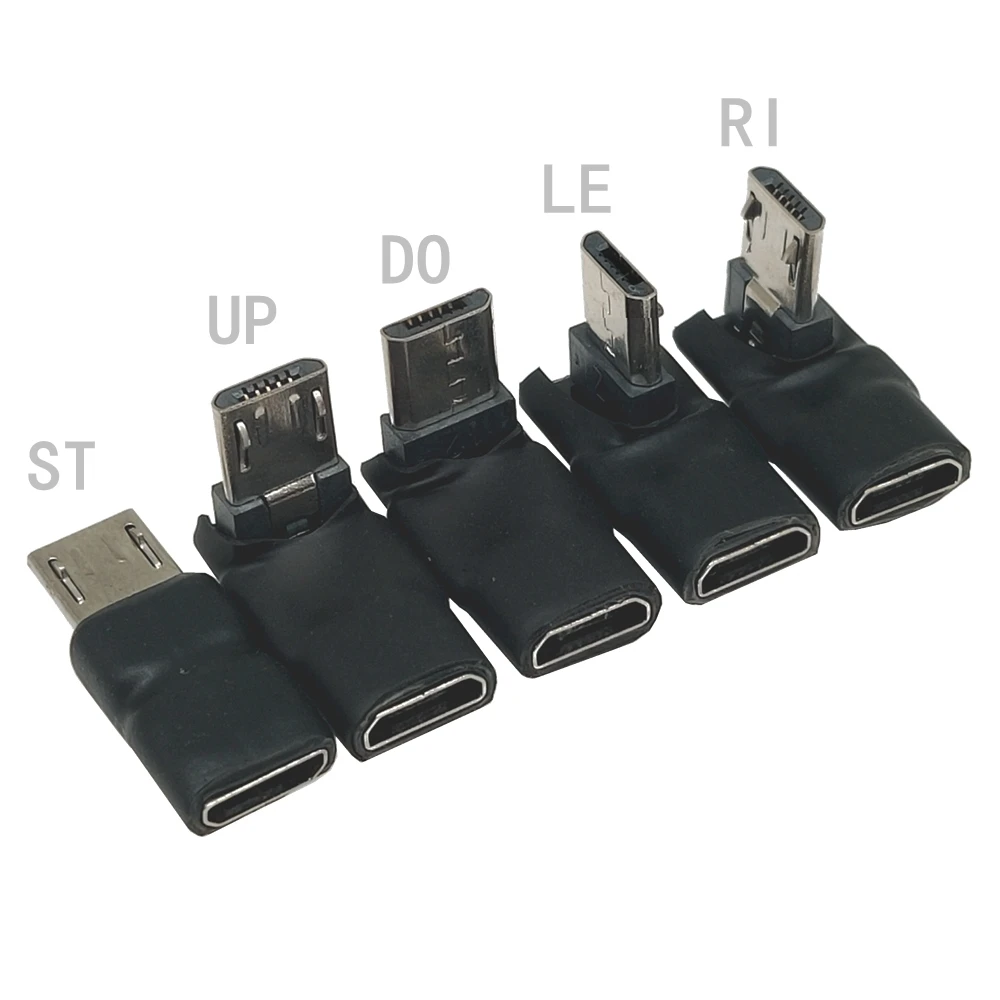 Mini / Mikro USB Tip A Erkek Mikro USB B Dişi 90 Derece yukarı / Aşağı / Sağ / Sol Açı Adaptörü