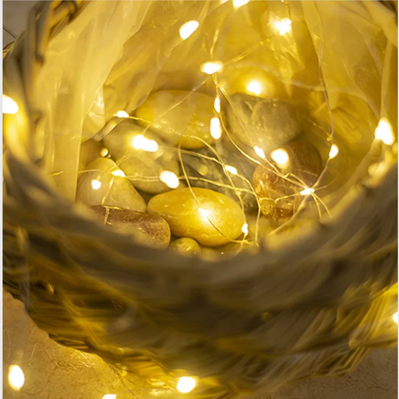 Noel LED Lamba Dize Düğün Parti Tatil Dekorasyon 1-10M LED bakır tel lambası Pil Kumandalı Peri Lambası Açık Dekor