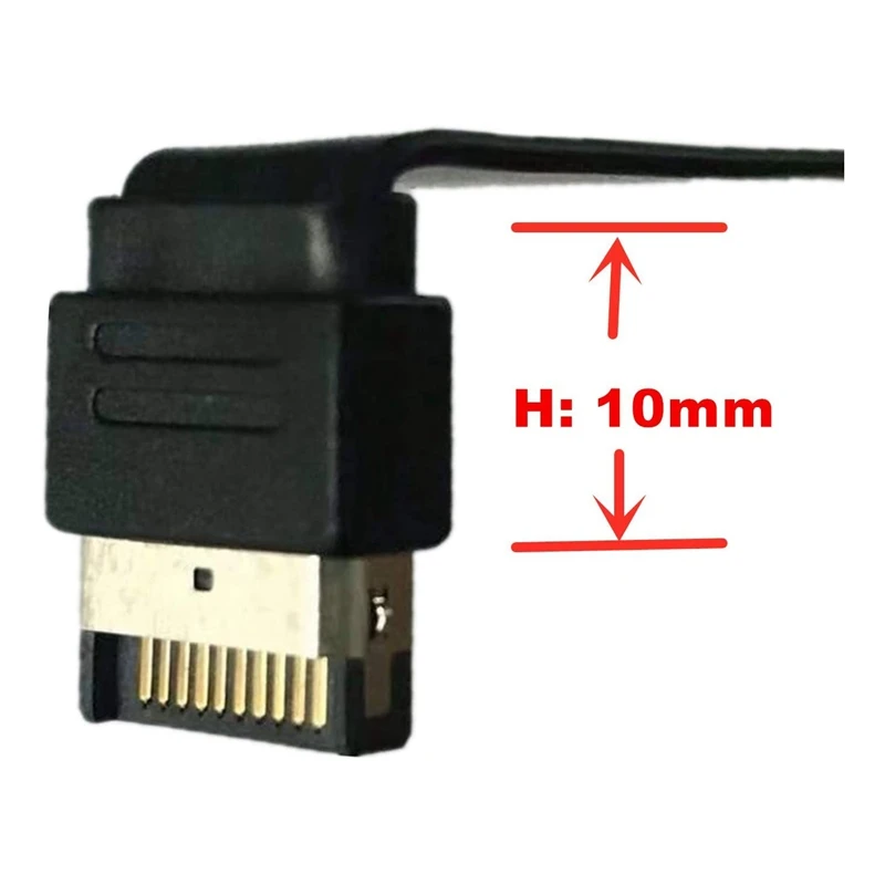 USB 3.1 Tip C Ön Panel Başlığı Uzatma Kablosu, E Tipi USB 3.1 Tip C Kablosu, Dahili Adaptör Kablosu, Panelli (50Cm)
