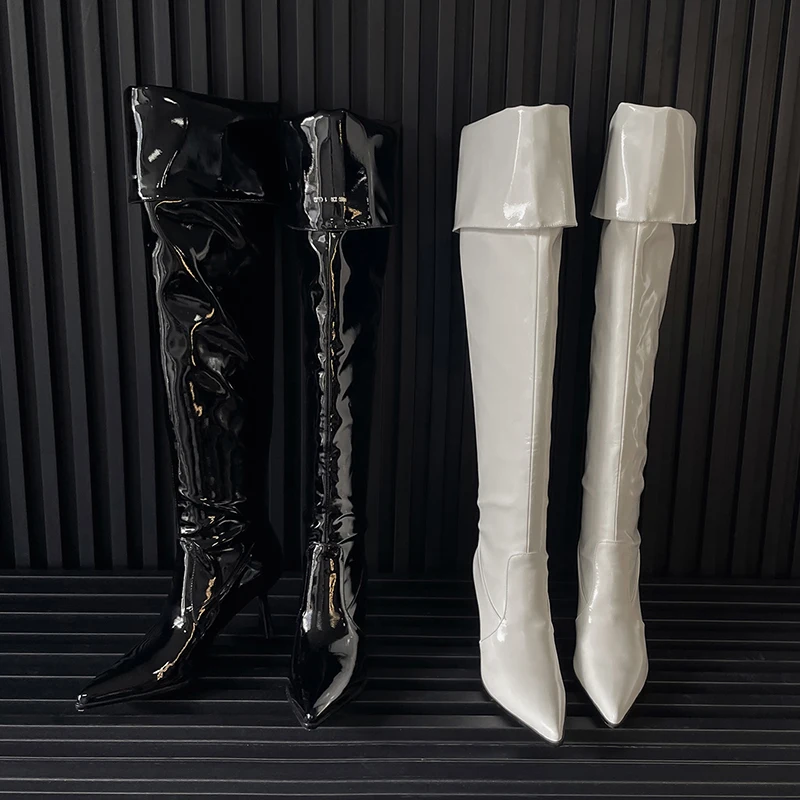 Heıhaıan Uzun Çizmeler Güz 2023 Yeni Avrupa Ve Amerikan Tarzı Şık Over-The-Diz Çizmeler Sivri Stiletto Çizmeler Kadınlar İçin 34-42
