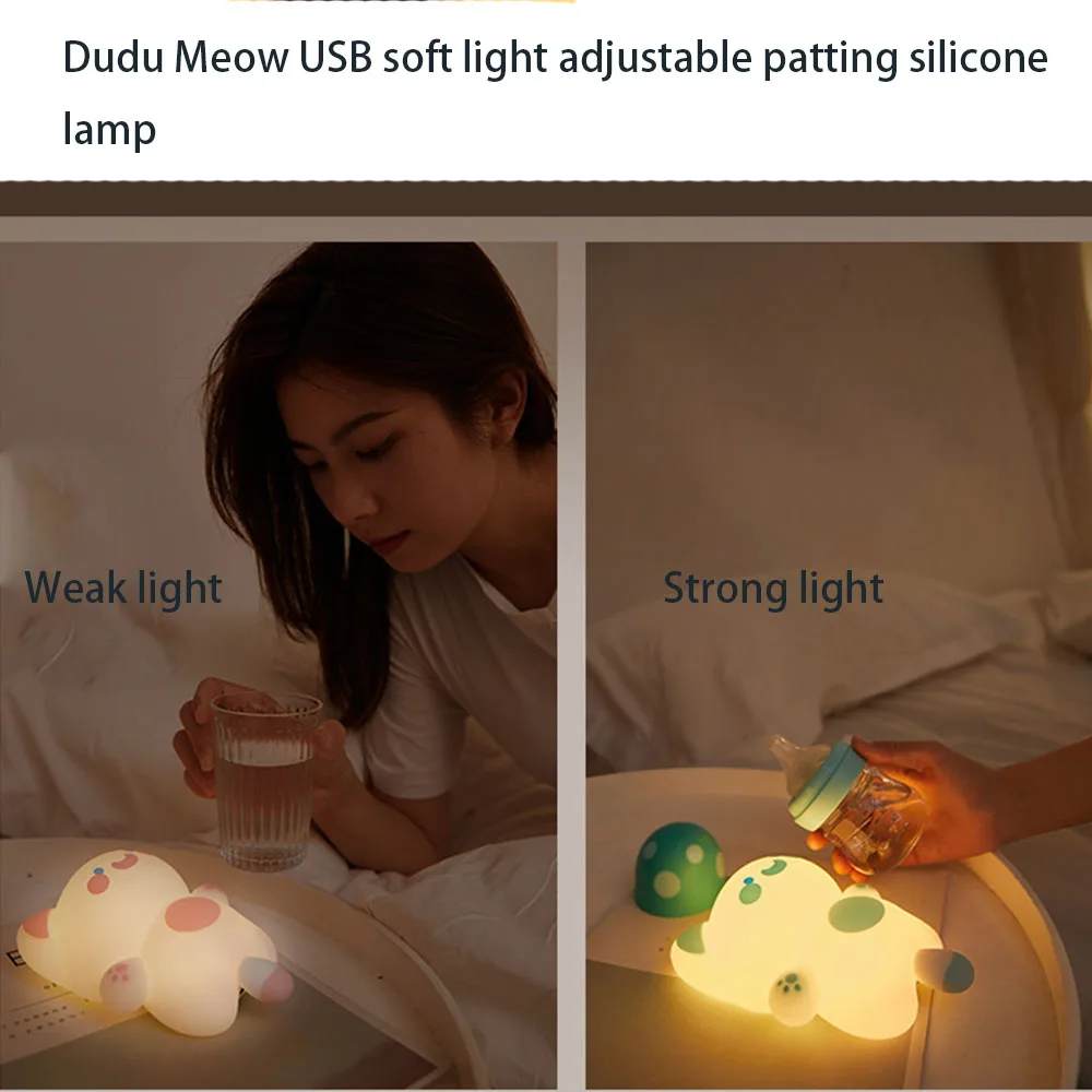 Karikatür çocuk Gece Lambası Silikon Başucu Lambası RGB Dokunmatik Sensör USB Yatak Odası Dekoratif Masa Lambası
