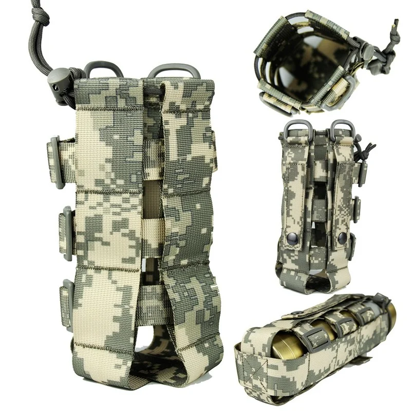 Yeni 0.5 L-2.5 L Molle Su şişesi kılıfı ayarlanabilir askeri Kantin kapak kılıfı taktik su ısıtıcısı çantası 2 Nokta omuz Askısı