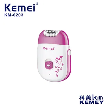 Kemei Km - 6203 Pembe USB Şarj Profesyonel Elektrikli Kadın Vücut Epilatör Saç Düzeltici