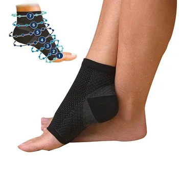 1 Çift Anti yorgunluk spor çorapları Yoga basınçlı çoraplar COYOCO Ağrı kesici Ayak Kol Streç Sıkıştırma Nefes Alabilen Siyah Brace