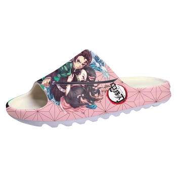 İblis avcısı Kimetsu Hiçbir Yaiba Anime Yumuşak Taban Terlik Mens Womens Genç Sandalet Tanjirou Nezuko Özel Adım su ayakkabısı