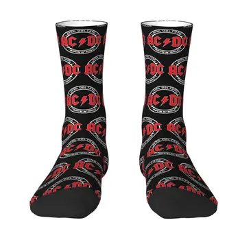 Yenilik Baskılı Yüksek Gerilim AC DC Çorap Kadın Erkek Sıkı Yaz Sonbahar Kış Ağır Metal Kaya Ekip Çorap