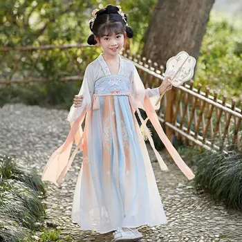 Peri Geleneksel çin elbisesi İçin Bebek Kız Sahne Dans Elbise Antik Çin Kostüm Çocuk Nakış Cosplay Giyim