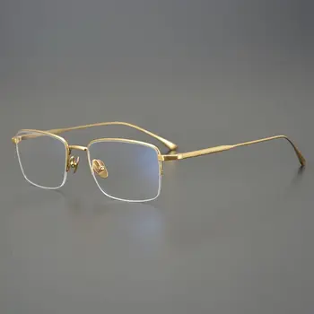 2023 Başarılı İş erkek Gözlük Çerçevesi Moda kadın okuma gözlüğü Minimalist Saf Titanyum Ultra Hafif Klasik t1015
