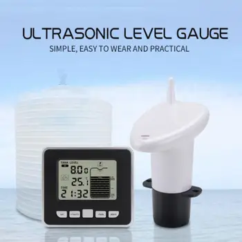 TS-FT002 Ultrasonik Su Deposu Seviye Ölçer Sıvı Derinlik Seviyesi Ölçer Sensörü Sıcaklık Göstergesi ile Su seviye göstergesi Zaman Alarmı