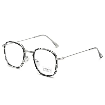 2021 Moda unisex kare Düz gözlük erkekler kadınlar için Metal çerçeve gözlük parti gözlük Yumuşak Siyah Kenar çerçeve