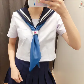 Denizci Elbisesi Eşarp Saf Renk Japon Kolej Tarzı JK Üniforma Büyük papyon Kadın Sevimli Üçgen Eşarp Kawaii