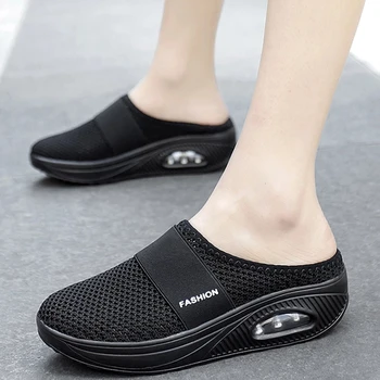 Yaz Kadın Sandalet Rahat Moda Kadın Slaytlar Kama platform sandaletler Kadın Terlik Nefes Örgü Hafif bayan ayakkabıları