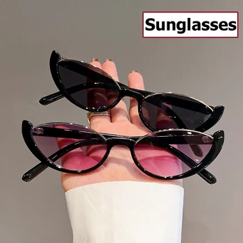 Küçük Yarım Çerçeve Kedi Göz Güneş Kadınlar Trendy Vintage UV400 Shades Güneş Gözlüğü Moda Lüks Açık Çerçeve Güneş gözlüğü
