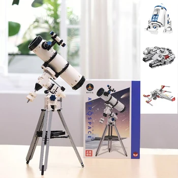 751 ADET Yaratıcı Fikirler Astronomik Teleskop Yapı Taşları Uzay Serisi Uçak Robot model seti Oyuncaklar Eğitici Çocuk Hediye İçin
