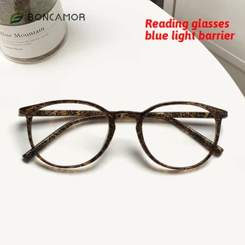 Boncamor baskı çiçek çerçeve okuma gözlüğü yüksek kaliteli mavi ışık engelleme erkekler ve kadınlar Anti Fatihue bilgisayar oyunları okuyucu