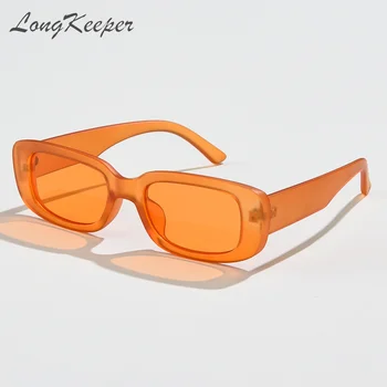 LongKeeper 2020 Vintage Dikdörtgen güneş gözlüğü Lüks Marka Seyahat Güneş Gözlüğü Kadın Erkek Kare Oculos Lunette De Soleil Femme