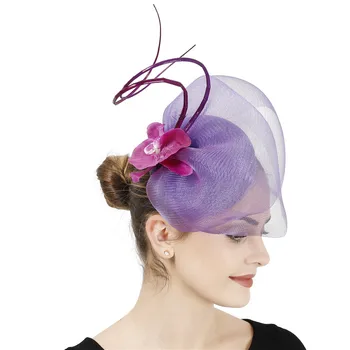 Muhteşem Gelin Örgü Çiçek Düğün Fascinators Şapka Kadın Parti Olay Başlığı Kafa Gelin Evlenmek saç aksesuarları saç tokası