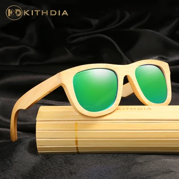 KITHDIA tasarım Erkekler / Kadınlar Ahşap Güneş Gözlüğü Retro Polarize Güneş Gözlükleri EL yapımı 100 % UV Koruma # KD025