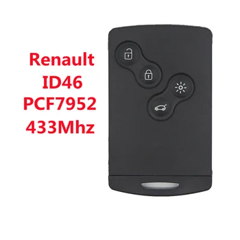 Anahtar kanal 4 Düğme ID46 433MHz Araba Anahtarı Uzaktan Keylessgo Fob PCF7952 Akıllı Kart Renault Clio Koleos için Megane Fluence Latitude
