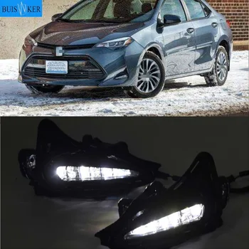 2 ADET LED DRL gündüz çalışan far Günışığı Sis Lambası Kapağı dönüş sinyal lambası Toyota Corolla 2017 2018 İçin