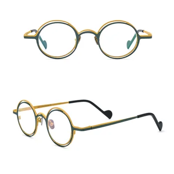 Belight Optik Titanyum Birleştirmek Renk dörtte üçü Yuvarlak Şekil Gözlük Benzersiz Tasarım Gözlük Çerçevesi Kadın Gözlük 185749