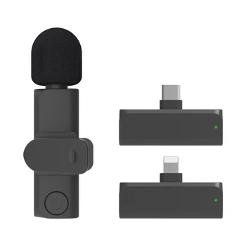 Akıllı Gürültü Önleyici Lav Mikrofon Hafif 2.4 G Kablosuz Yaka Mikrofonu Kayıt için