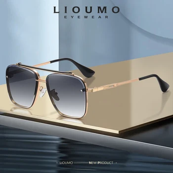 LIOUMO moda güneş gözlükleri Kadınlar İçin 2021 Kare Gözlük Erkekler Parlama Önleyici Sürüş Gözlüğü Unisex Moda Gölge UV400 lentes de sol