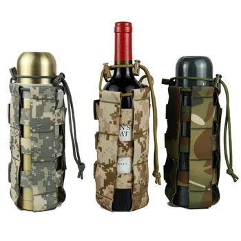 Yeni 0.5 L-2.5 L Molle Su şişesi kılıfı ayarlanabilir askeri Kantin kapak kılıfı taktik su ısıtıcısı çantası 2 Nokta omuz Askısı