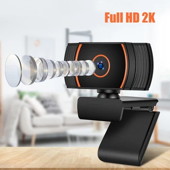 Webcam 2K 1080P Mini Kamera 2K Full HD 30fps USB Fişi Webcam Mikrofon İle Web cam Youtube PC Laptop İçin Video Çekim Kamera