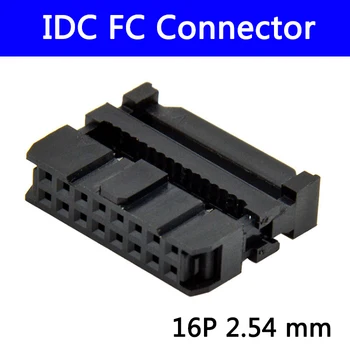 100 adet 2.54 mm IDC Soket Dişi FC 16P 16pin 2 * 8 Dikdörtgen Konnektör adaptörü Şerit Kablo 1.27 mm