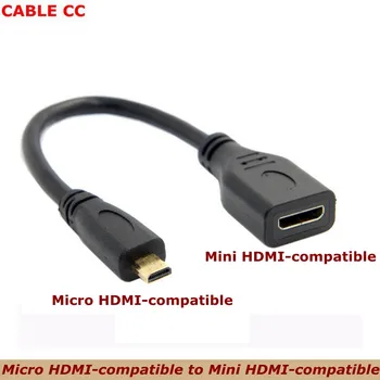 D Tipi Mikro HDMI uyumlu 1.4 Erkek Mini HDMI uyumlu Dişi C Tipi Uzatma Kablosu 10cm dijital kamera HDTV