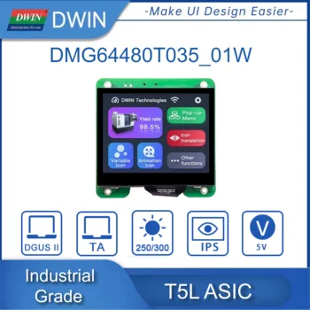 DWIN 3.5 İnç, 640 * 480 Çözünürlük Endüstriyel ve Tıbbi Sınıf UART Seri HMI IPS lcd ekran TTL / RS232 / RS485 Konformal Kaplama İle
