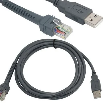 2M USB RJ48 RJ50 Tarayıcı Veri Kablosu LS1203 LS2208 LS4208 LS3008 CBAU01-S07ZAR Sembolü Barkod Tarayıcı Parçası Kablo Damla Gemi