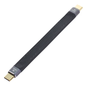 Tip-C USB-C erkek-erkek USB 3.1 10Gbps düz ince FPC Veri kablosu dizüstü bilgisayar ve telefon için 13cm