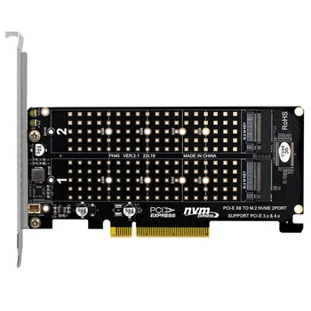 PCI-E X8 Çift Diskli RAID Kartı NVME M. 2 M ANAHTAR SSD Genişleme Adaptörü Genişletilmiş Çift NVME RAID PCI - E X8 Bölünmüş Kart