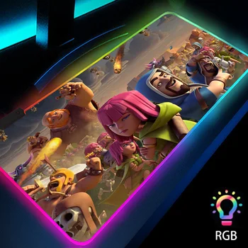 Anime Mat Mouse Pad Aydınlık sümen RGB fare altlığı s led ışık Oyun Masası Koruyucuları Aydınlık Ped Fare Arkadan Aydınlatmalı Mat kaymaz Halı