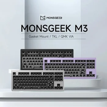2023 Yeni Monsgeek M3 Dıy Kiti Tkl Rgb Çalışırken değiştirilebilir Güneye bakan Barebone Mekanik Alüminyum Klavye Seti Cnc Metal Qmk Conta montajlı