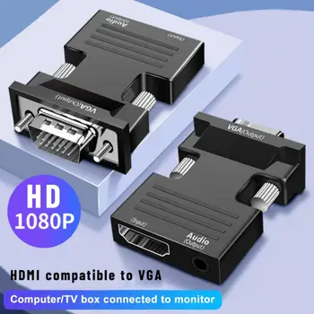 VGA HDMI uyumlu Dönüştürücü Adaptör 1080P VGA adaptörü PC Laptop İçin HDTV Projektör Video Ses HDMI uyumlu VGA