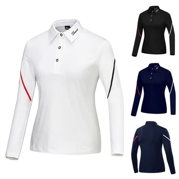 Kadın Golf T-shirt Bahar Sonbahar Spor Golf Giyim Uzun Kollu Hızlı Kuru Nefes polo gömlekler Bayanlar için