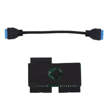 Çip ve Modüler Kablo Hattı ve Genişletme Kartı Benimseyen 3.0 19Pin 1 ila 2 Başlık Uzatma Kablosu Siyah PVC + Bakır Tel