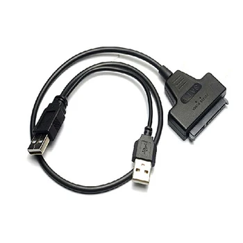USB 2.0-2.5 inç 22 7 + 15 Seri ATA SATA 2.0 HDD / SSD Dönüştürücü Kablo Adaptörü