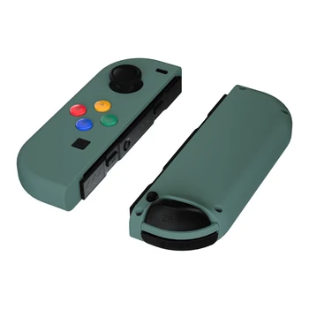 eXtremeRate Çam Yeşil Yumuşak Dokunuşlu Özel Denetleyici Konut Kabuk Kapak için Renkli Düğmeler İle NS Anahtarı ve OLED JoyCon
