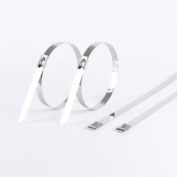 Çok Amaçlı Kilitleme Kablosu 50/100 ADET Metal Bağları Zip Paslanmaz Çelik Kablo büküm Bağları Kilitleme Metal Zip-Egzoz Wrap Kaplı