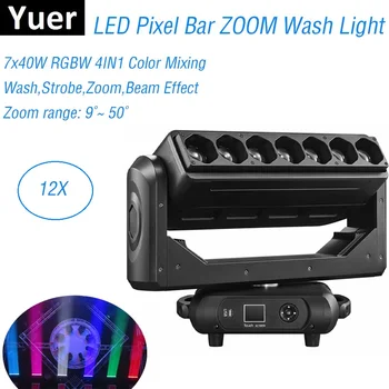 7X40W RGBW 4IN1 LED piksel çubuk hareketli kafa ışık yakınlaştırma yıkama hareketli kafa noel süslemeleri için ev partisi sahne ışık efekti Dj