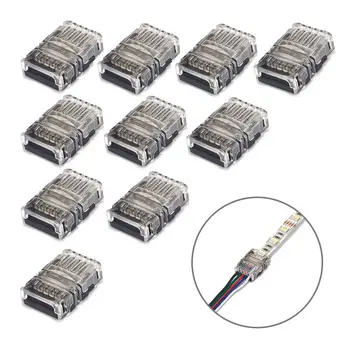 5-100 adet LED Şerit Konektörü 2/3/4/5 / 6pin Elektrik Uzatma Kablosu Konektörü 5050 RGB LED Şerit ışıkları Tel Bağlantı Kullanımı