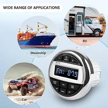Su geçirmez Deniz Stereo Bluetooth Radyo Motosiklet Ses Tekne Araba MP3 Çalar Oto Ses Sistemi FM AM Alıcısı SPA UTV ATV