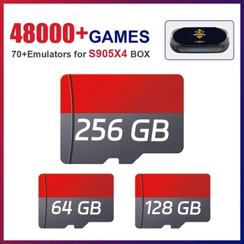TF / Oyun Kartı 70+ Emülatörlerine ile 48,000 + PSP Oyunları/PS1/NDS/N64/DC/SS/MAME için Retro video oyunu Konsolu Oyun / TV KUTUSU / HK1 RBOX X4
